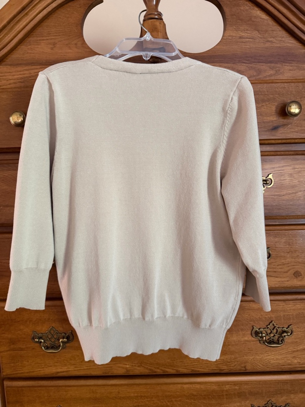 Lightweight Open-Front Cardigan Sweater - Cream - Picture 3 of 4